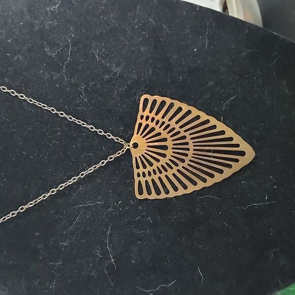 Repurposed Golden Arrow Legacy Brass Necklace - Picture 1 of 4